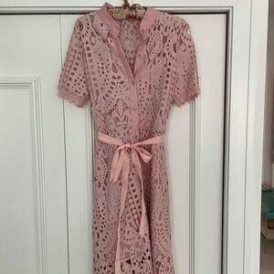 COPY - $325 Dusty rose lace dress with self lining size US 6